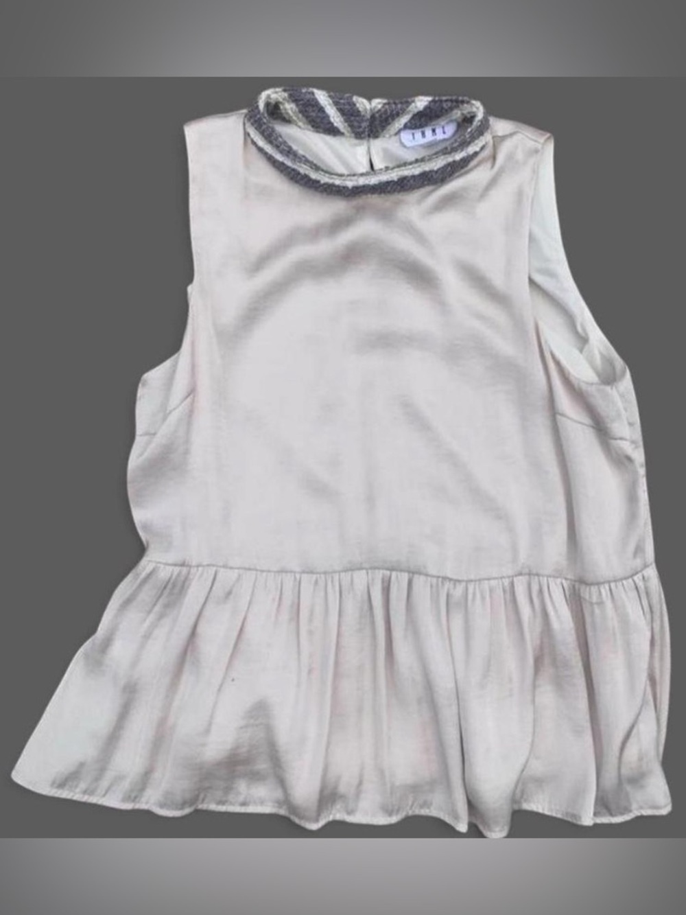 Modern Romantic Boho Glam Flowing Metallic Sleeveless Top